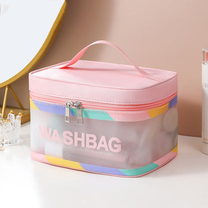 Simple Portable And Waterproof Travel Wash Bag Travel dealsniper-net Pink Colorful