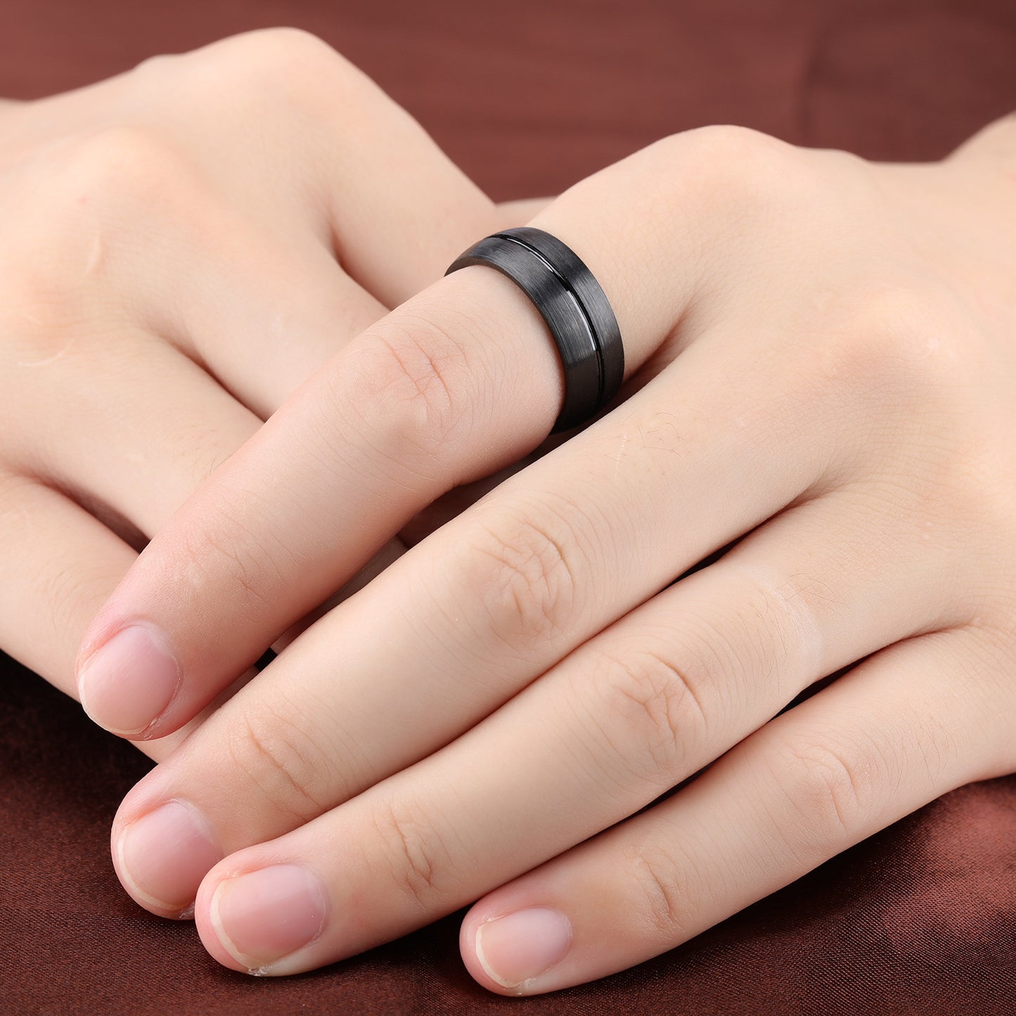 Black titanium steel ring Jewelry dealsniper-net