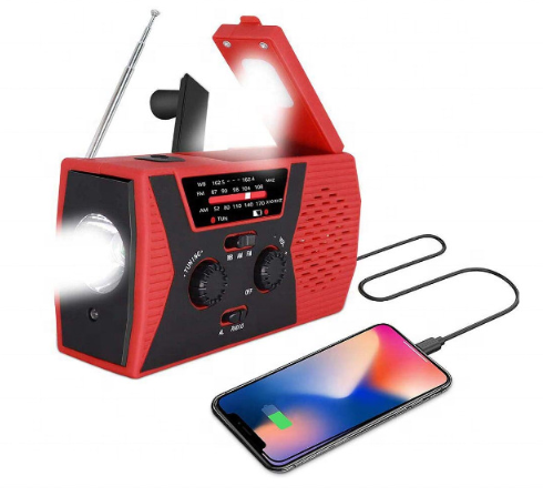5 in 1 Outdoor Portable Solar Crank AM FM Radio Electronic dealsniper-net