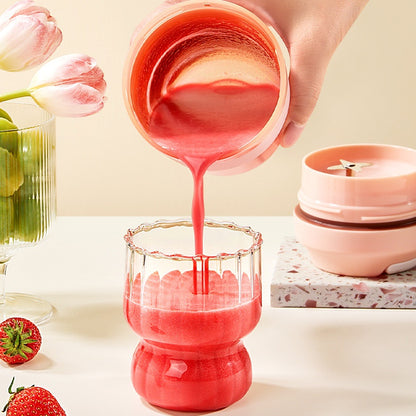 Portable Blender Juicer Cup Rechargeable With 4 Blades For Shakes Kitchen dealsniper-net