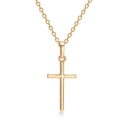 Simple Retro Cross Pendant Ins Jewelry dealsniper-net Gold No drill