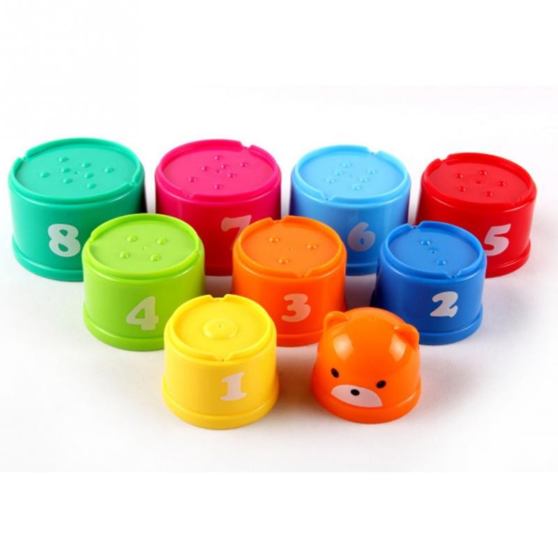 Excellent Baby Children Kids Educational Toy New building block Figures Letters Folding Cup Pagoda Gift Kids dealsniper-net