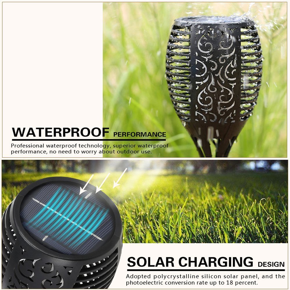 LED Waterproof Solar Torch Light Lamp Outdoor Landscape Garden dealsniper-net