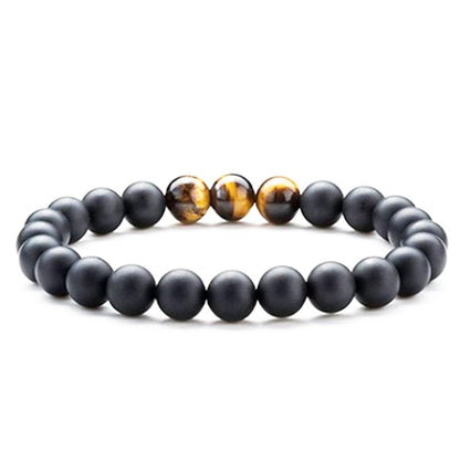 Tiger Eye Couple Bracelets Matte Black Agate Beads Bracelet Jewelry dealsniper-net R