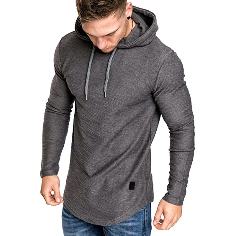 Men Hoodie Sweatshirt Casual Long Sleeve Slim Tops Gym T-shir Men dealsniper-net Dark grey L