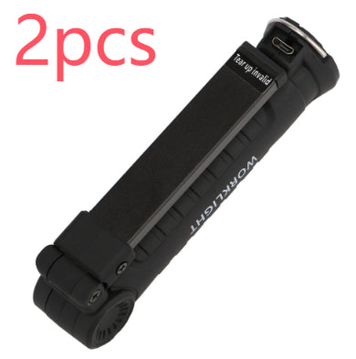 COB LED Tactical Flashlight USB Rechargeable Torch Work Light Outdoor DealSniper.net 14.8x5cm 2pcs