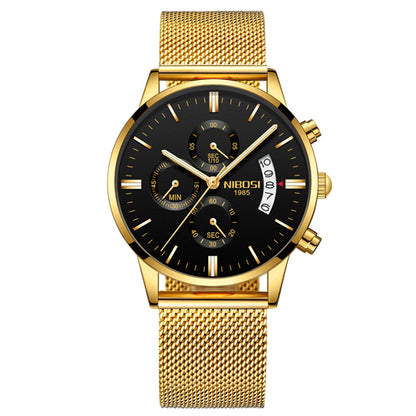 Men Watch Chronograph Sport Mens Watches Top Brand Men DealSniper.net A gold black