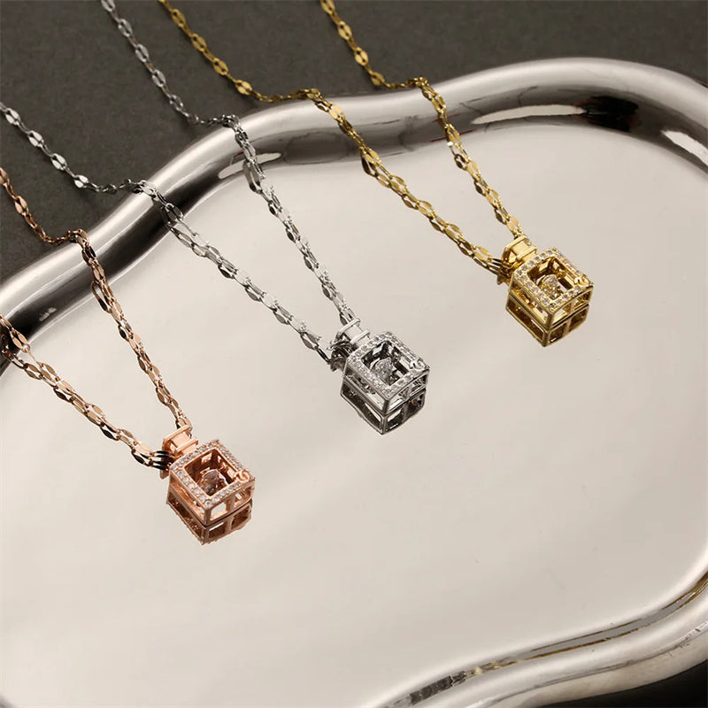 Valentines Day Gift Perfume Bottle Pendant Titanium Steel Necklace Jewelry Gym From House