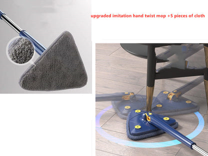 Extendable Triangle Mop 360 Rotatable Adjustable Cleaning Mop House dealsniper-net Blue Set