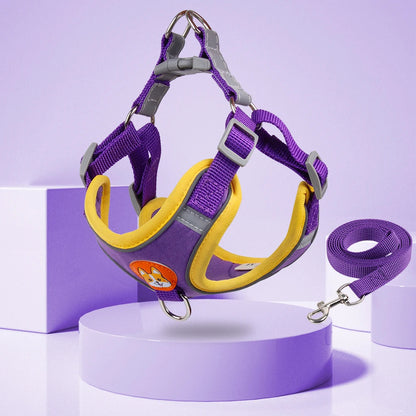 New Dog Leash And Harness Set Pet Dog Harness And Leash Set Pets dealsniper-net Purple L