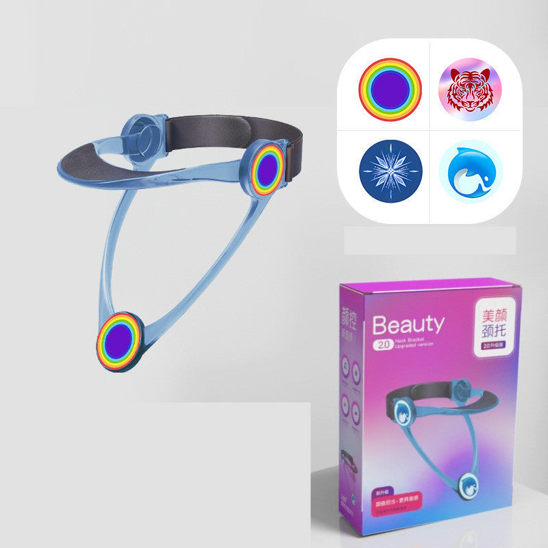 Cervical Spine Fixator Stretch Neck Protector Health DealSniper.net Transparent blue rainbow One size