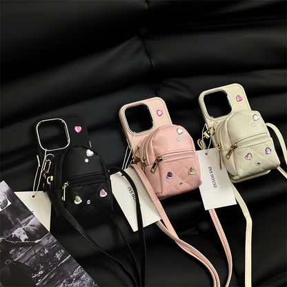 Crossbody Leather Small Backpack Phone Case Phones dealsniper-net