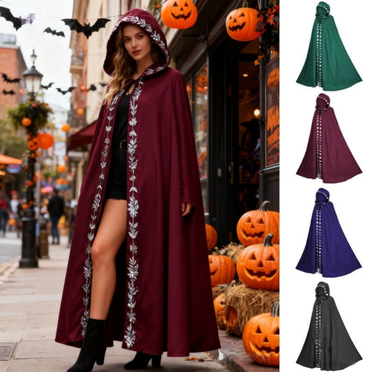 Hooded Cloak Medieval Renaissance 5 Color Printed Cloak Halloween Holidays Gym From House