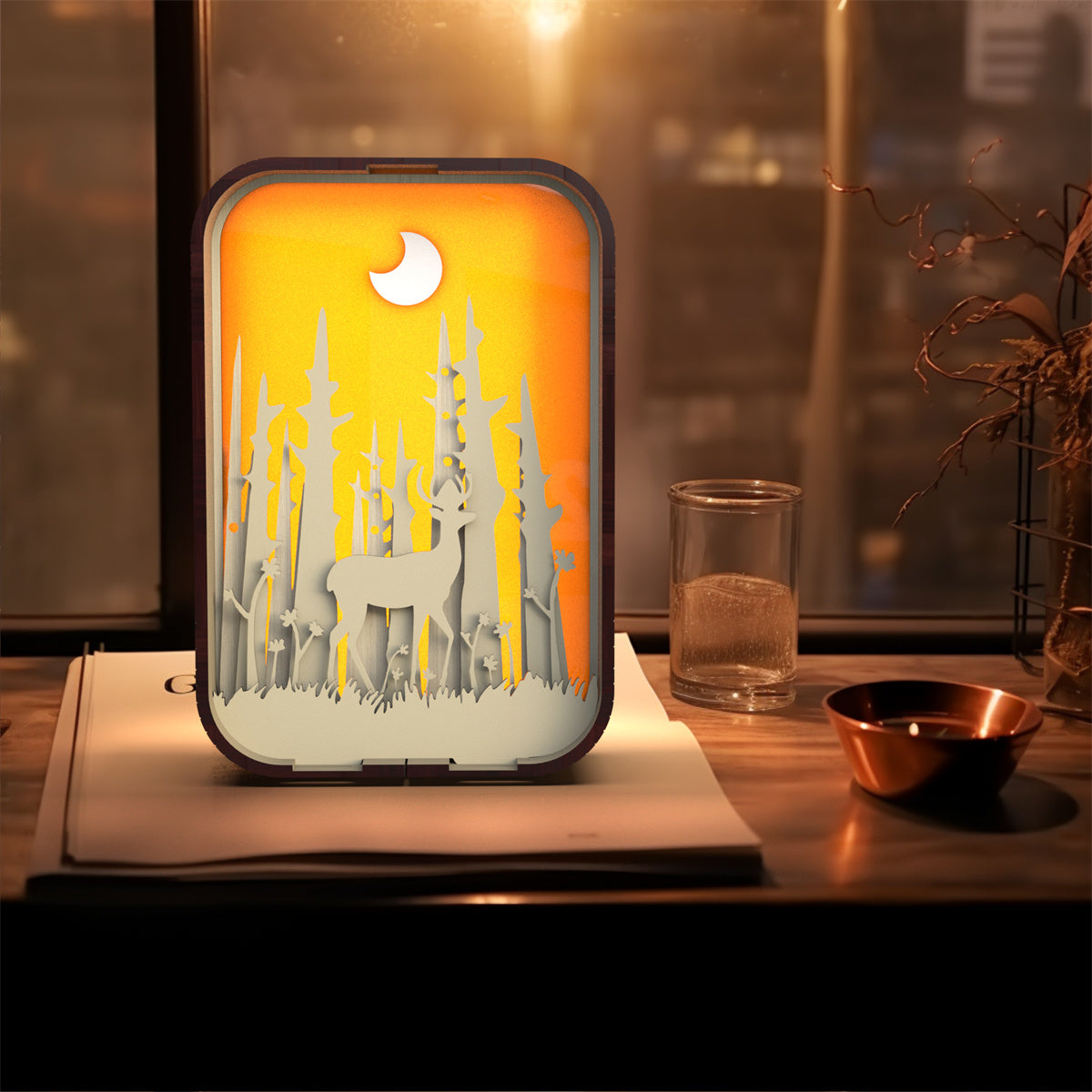 Woodcarving Light Creative Gift Minimalist Bedside Night Light