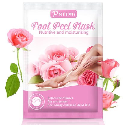 New Exfoliating Foot Mask Foot SPA Pedicure Socks Beauty dealsniper-net PUTIMI Rose Foot Mask