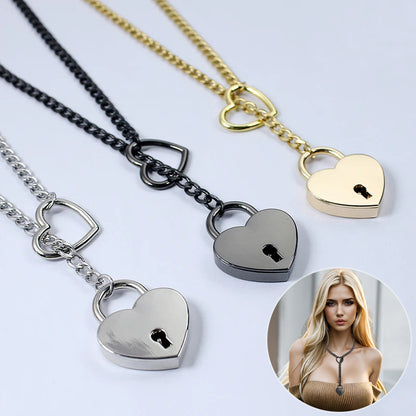 Fashion Jewelry New Slip Chain Necklace Heart O-Ring Jewelry dealsniper-net