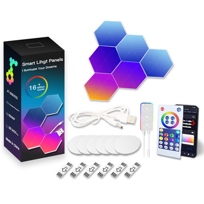 Honeycomb Intelligent Voice-controlled Quantum Light House DealSniper.net 6pack Bluetooth quantum lamp
