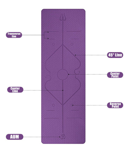 Non Slip TPE Yoga Mat Position Line Beginner Sports DealSniper.net