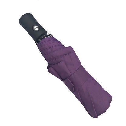 Fully automatic triple folding golf super windproof umbrella Outdoor DealSniper.net Purple