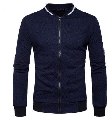 Stand Neck Men Jacket Men dealsniper-net Navy Blue L