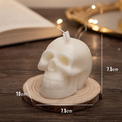 Halloween Skull Aromatherapy Candle Handmade Holidays DealSniper.net White Sunset Jade
