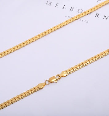 Men Necklace Gold Tone Snake Chain Jewelry Gym From House