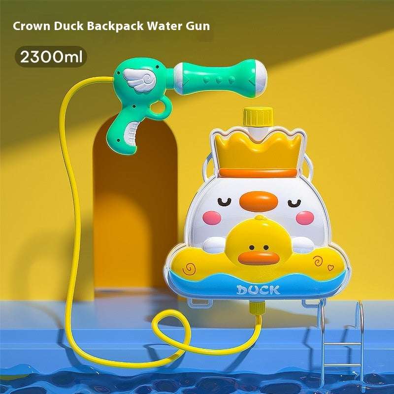 Children's Cartoon Backpack Water Gun Water Beach Toys Kids dealsniper-net 2300ml Crown Duck