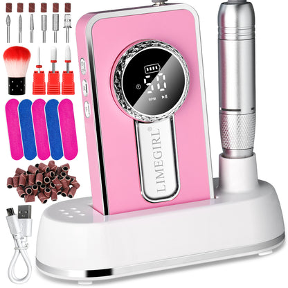 Nail Drill Machine Rechargeable Portable Nail File Beauty dealsniper-net Pink