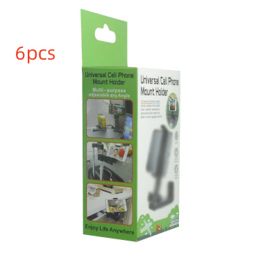 360 Rotary Multifunctional Collapsible Mobile Phone Holder Gadgets Gym From House H22 Black 6pcs