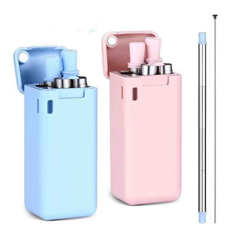 Straw Collapsible Telescopic Straw Silica Gel Metal Stainless Steel