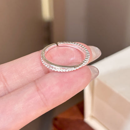 Simple Zircon Plain Ring Women's Niche Light Luxury Jewelry Gym From House J3777