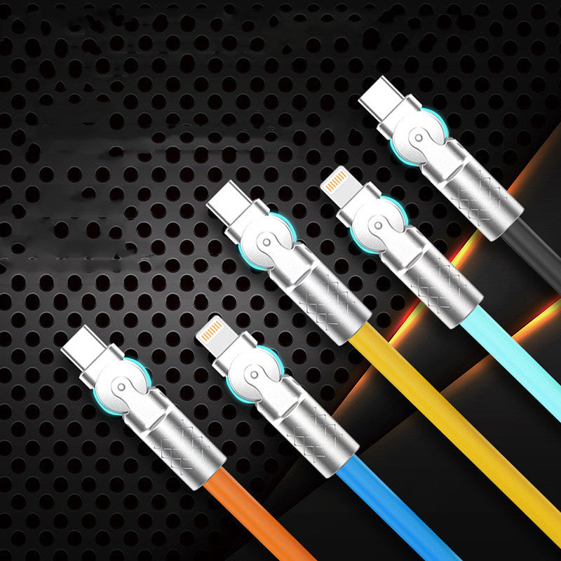 Rotating Type C Data Cable Super Fast Charging Electronics Gym From House