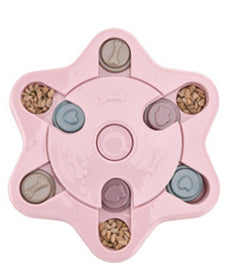 Dog Puzzle Toys Increase IQ Interactive Slow Dispensing Feeding Pets Gym From House Pink Hexagon