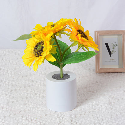 Rechargeable Sunflower Led Simulation Night Light Table Lamp Home Decor dealsniper-net