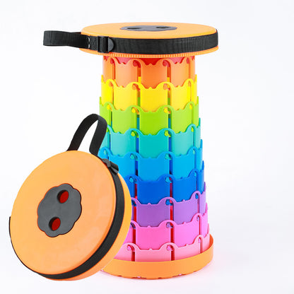 Children's Rainbow Folding Stool Portable Retractable Chair Kids dealsniper-net Adult Rainbow Orange