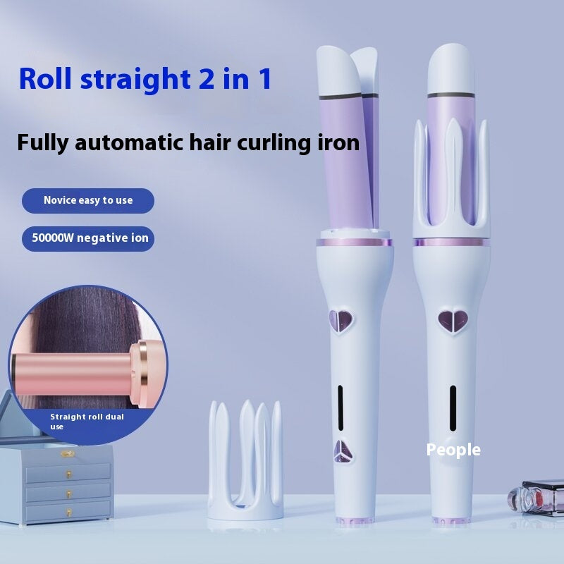 Hair Curler 32mm Negative Ion Intelligent Straight Comb Beauty dealsniper-net Purple AU