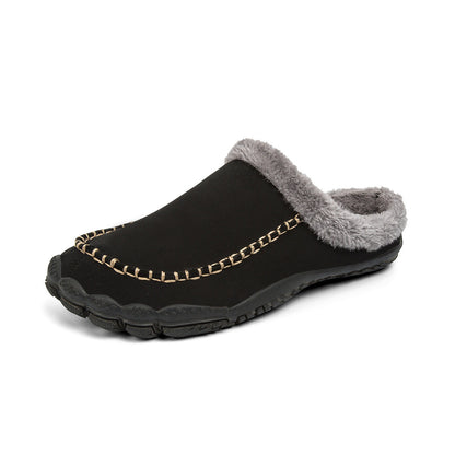 Men's Winter Warm Slippers Lightweight Anti-slip Cozy Fuzzy Men DealSniper.net Black 39