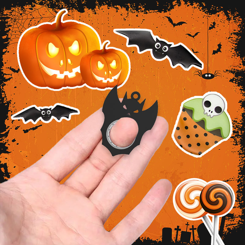 Halloween Creative Fidget Spinner Toy Bat Demon Ghost Keychain Deals dealsniper-net