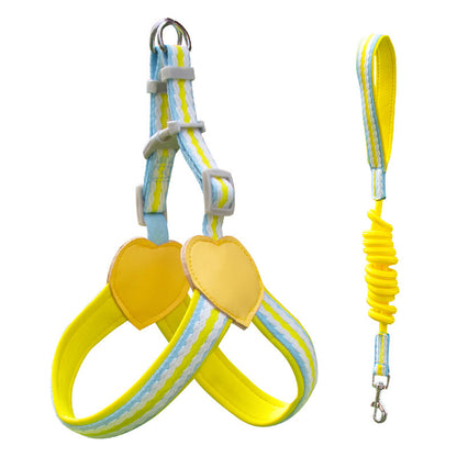 Dog Hand Holding Rope Vest Walking Chest Strap Pets dealsniper-net Lemon Yellow Suit L