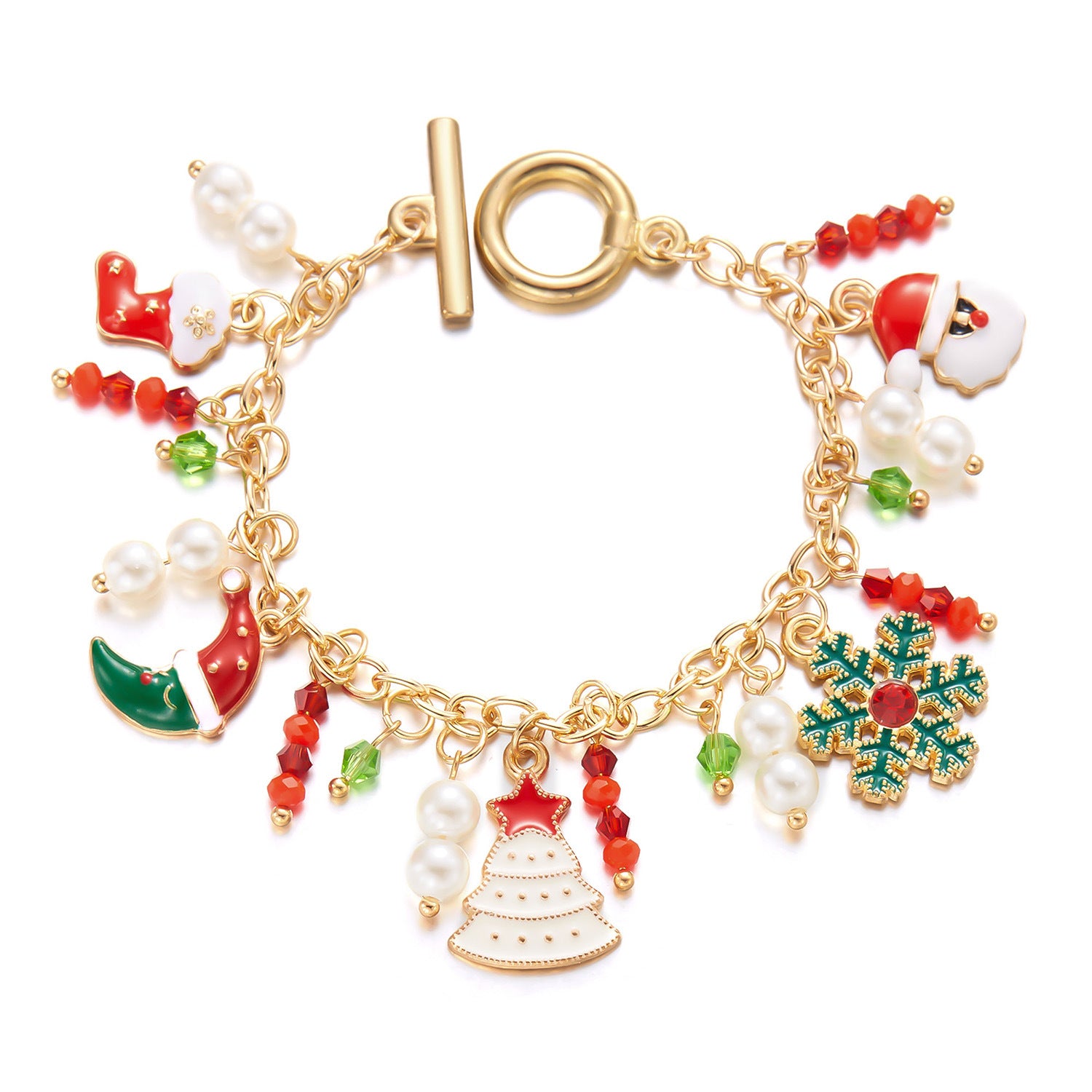 Personalized Christmas Bracelet Christmas Tree Santa Claus Jewelry Gym From House BR24Y04661