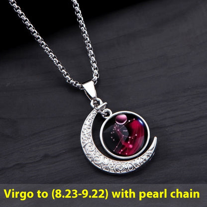 12 Constellation Moon Star Glowing Necklace Charm Jewelry Jewelry dealsniper-net Virgo