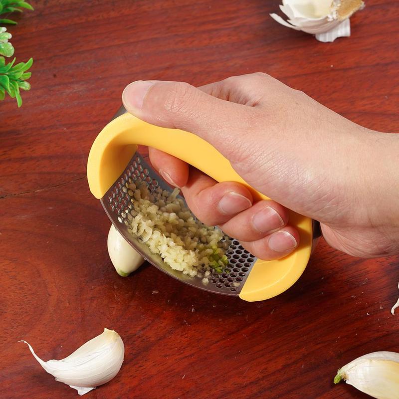 Stainless Steel Garlic Masher Garlic Press Manual Curve