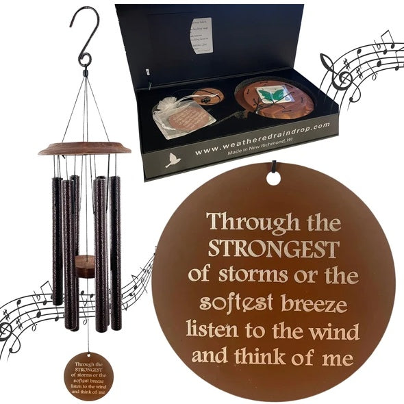 Memorial Wind Chime Through The Strongest Of Storms Kids dealsniper-net 34inchBronzeThru