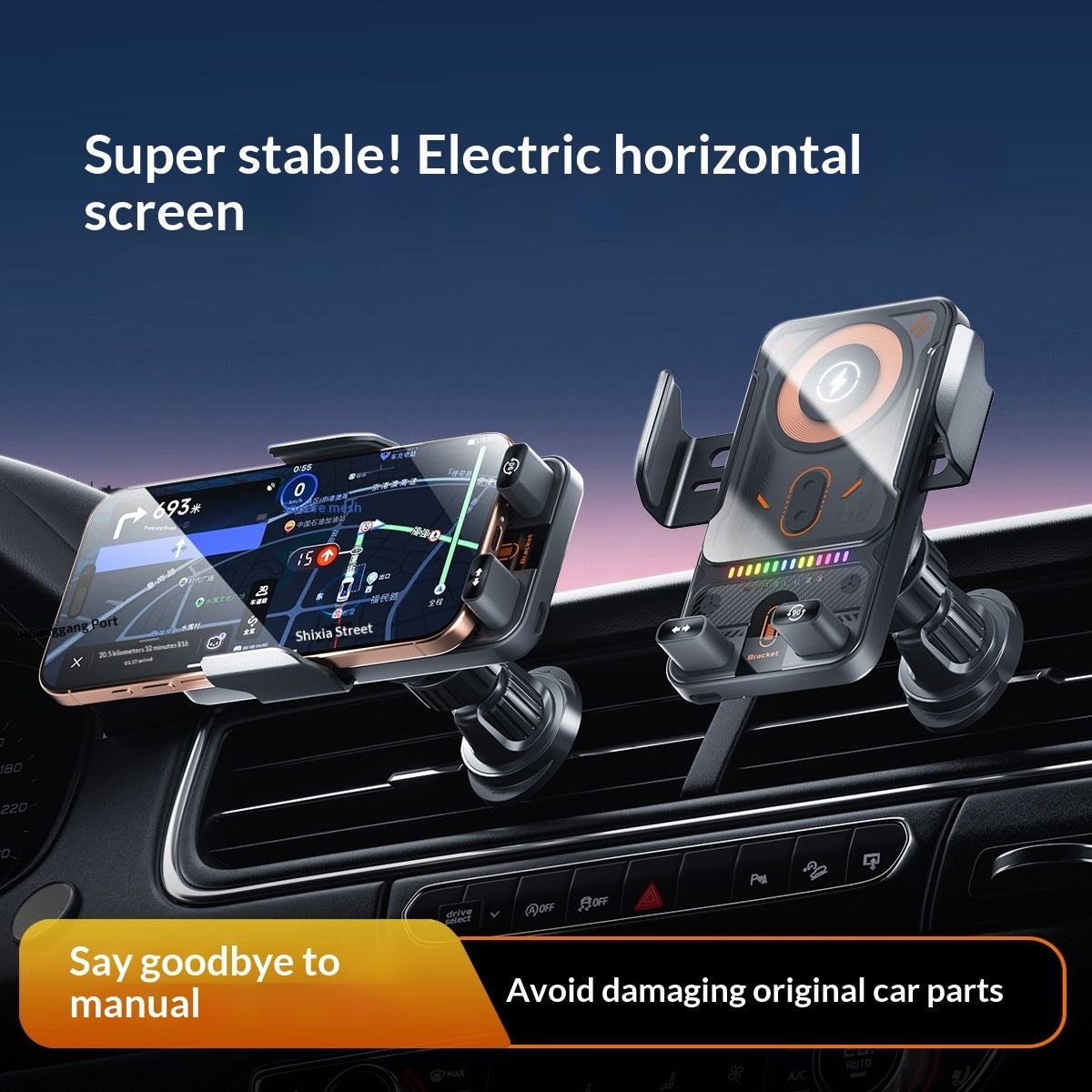 Wireless Charging Car Air Vent Phone Mount For Navigation Vehicle Gym From House