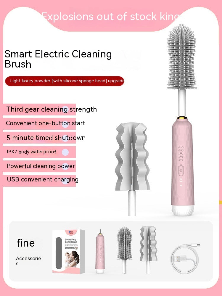 Electric Baby Bottle Brush Sponge Cup Kitchen dealsniper-net Pink Upgrade