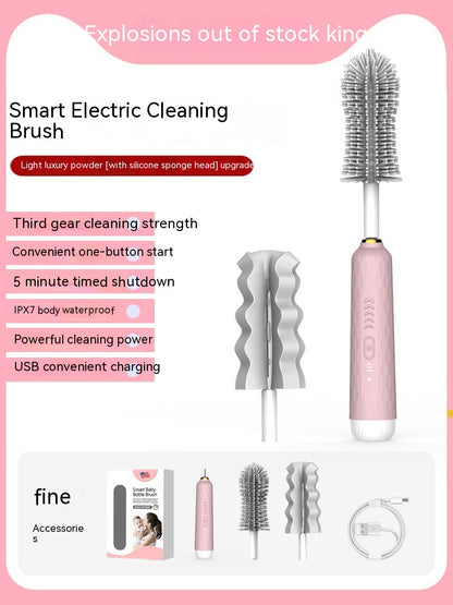 Electric Baby Bottle Brush Sponge Cup Kitchen dealsniper-net Pink Upgrade