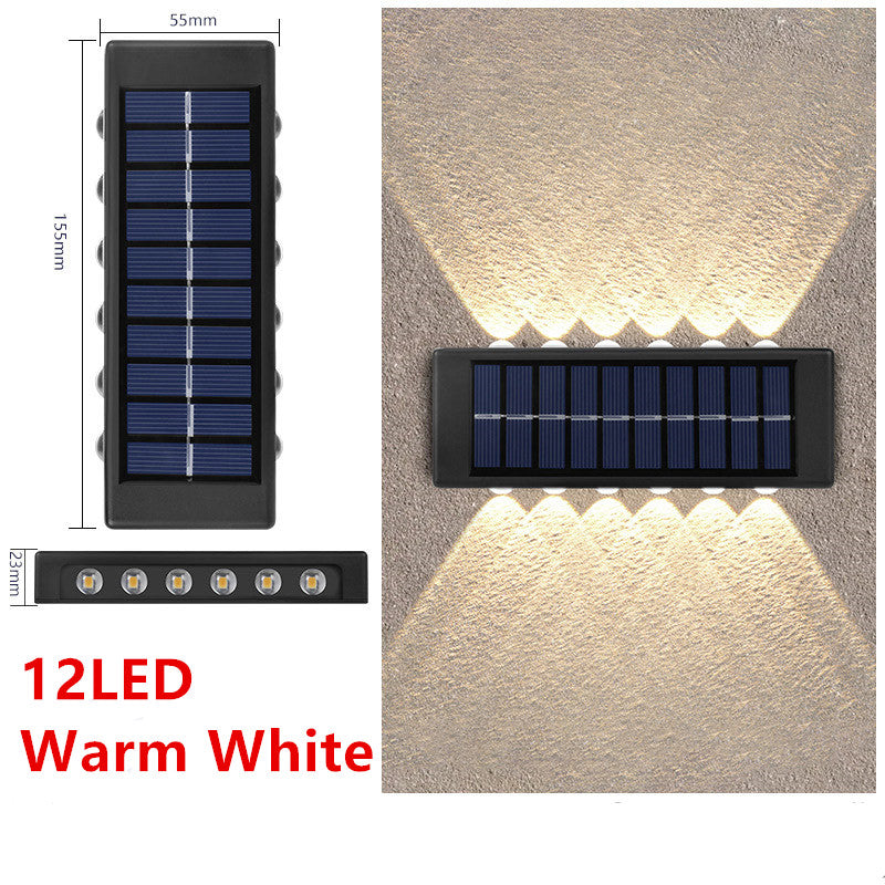 Solar Outdoor Garden Light Up And Down Glowing Atmosphere Garden dealsniper-net 12LED Warm White 1PCS