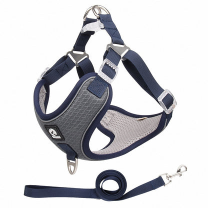 Pet Dog Harness Puppy Adjustable Breathable Mesh Reflective Pets dealsniper-net Gray L