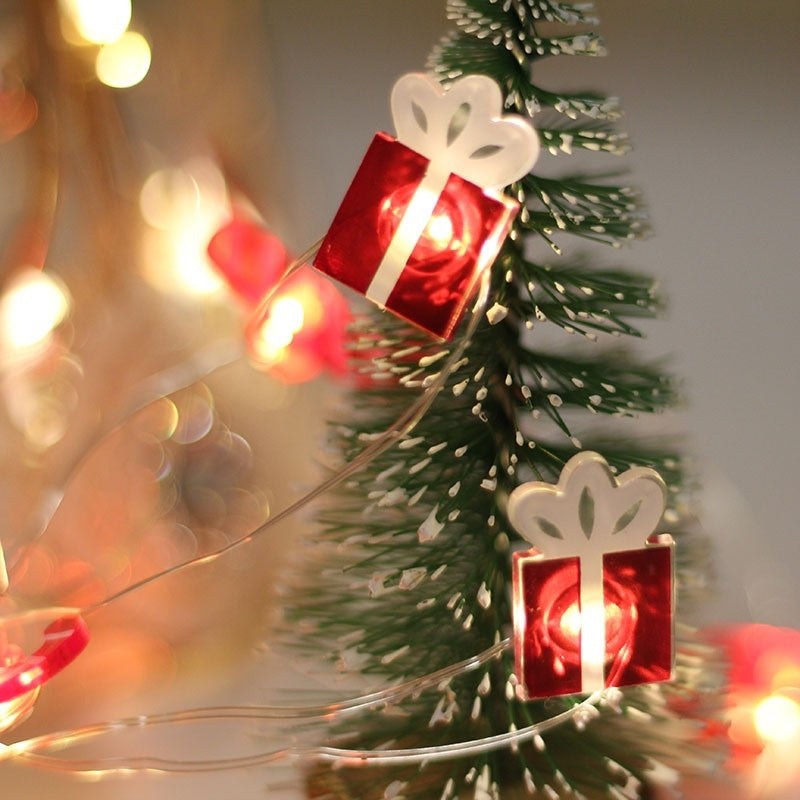 Christmas Gift Bell Christmas Tree Elk Maple Leaf Crutch Christmas Holidays DealSniper.net Gift 10 Lights 2AA