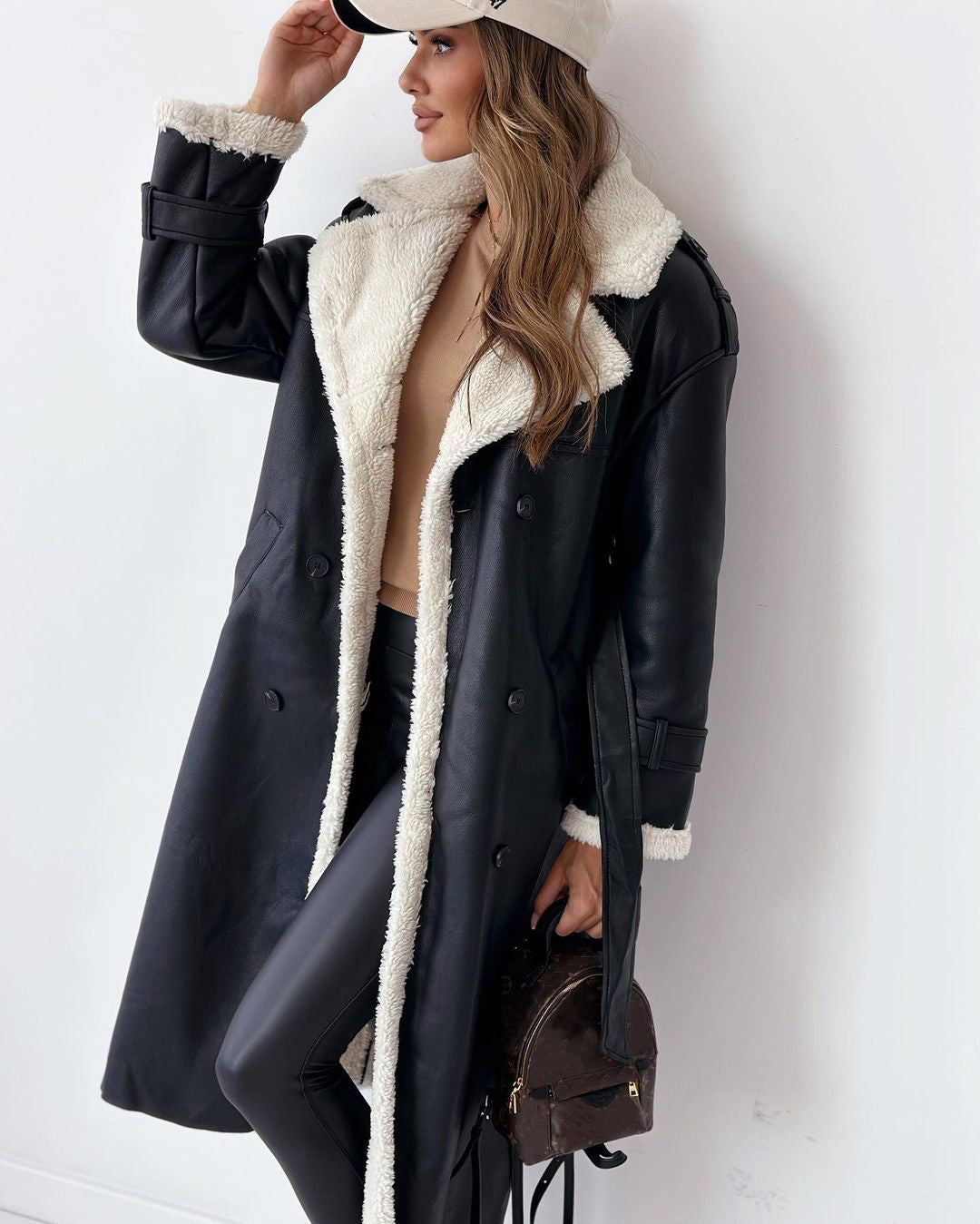 Winter Jacket With Belt Fashion Double Breasted Lapel Windbreaker Women Gym From House